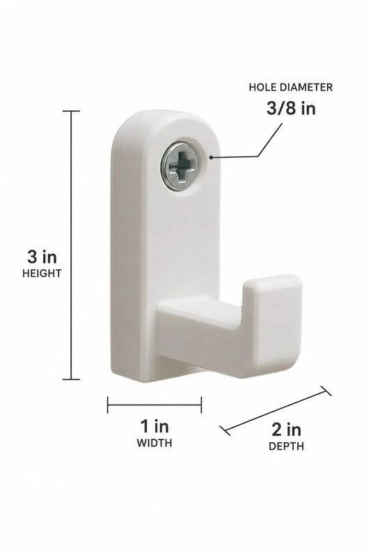 Minimal Wall Hook - White Screw-Mounted Coat and Towel Hook Sancticraft