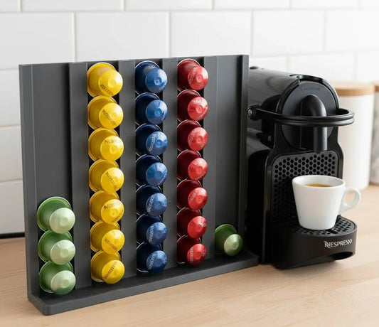 Coffee Capsule Holder Vertical Countertop | Coffee Pod Organizer for Kitchen | Compatible with Nespresso OriginalLine | Minimalist Coffee Station Storage Sancticraft