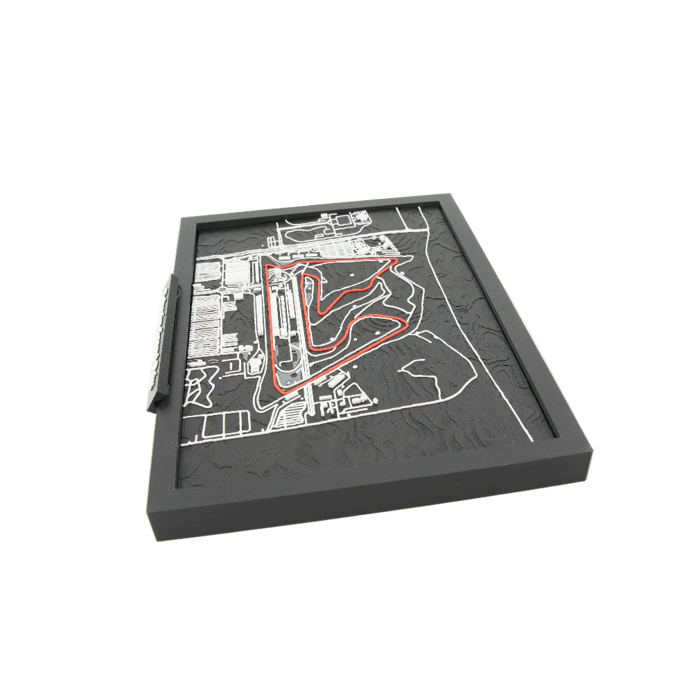 Bahrain Grand Prix 3D Circuit Map – Layered Topographic Racing Track Model | Framed Motorsport Desk Decor | Premium Collector Display Piece (10" x 7")