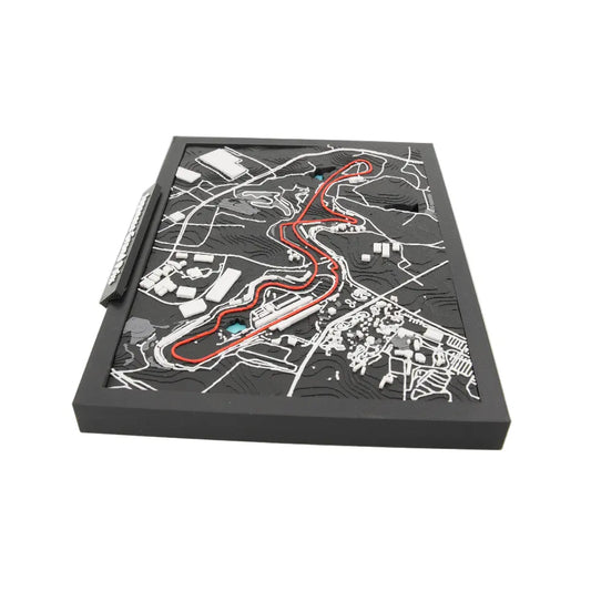 Suzuka Circuit layered Formula racing track map close up detail