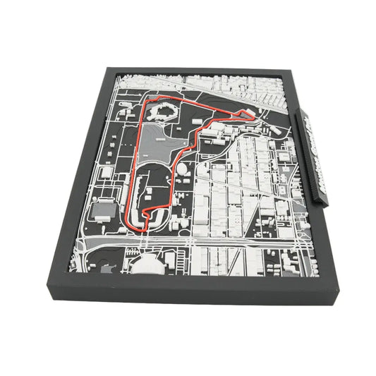 Autodromo Hermanos Rodriguez layered Formula racing track map close up
