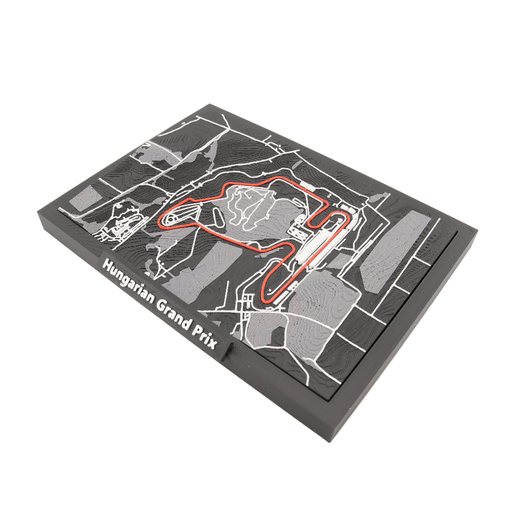 Hungarian Grand Prix 3D Circuit Map – Layered Topographic Track Model and Framed Motorsport Desk Decor