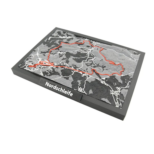Nordschleife layered racing circuit map close up with track detail