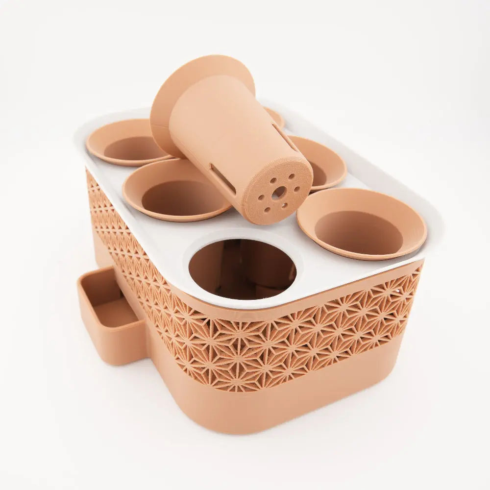 Self Watering Planter - Modern Indoor Herb and Flower Pot with Water Reservoir for Kitchen or Countertop Sancticraft