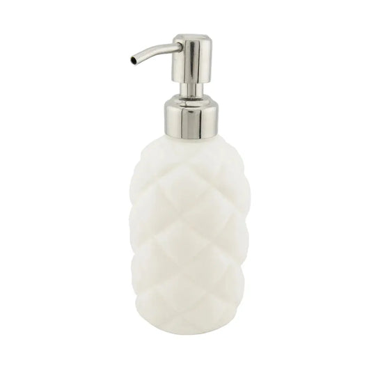 White Soap Dispenser for Bathroom Countertop, Decorative Plastic Hand Soap Pump, Refillable Lotion Dispenser, Modern Bathroom Decor Sancticraft