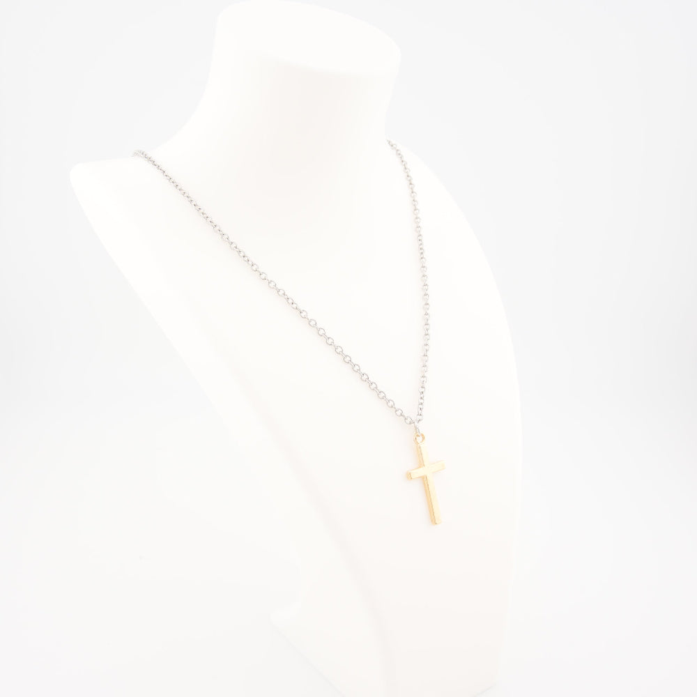 Cross Necklace 18K Gold Plated, Dainty Small Gold Cross Necklace, Tiny Faith Necklace for Women and Men