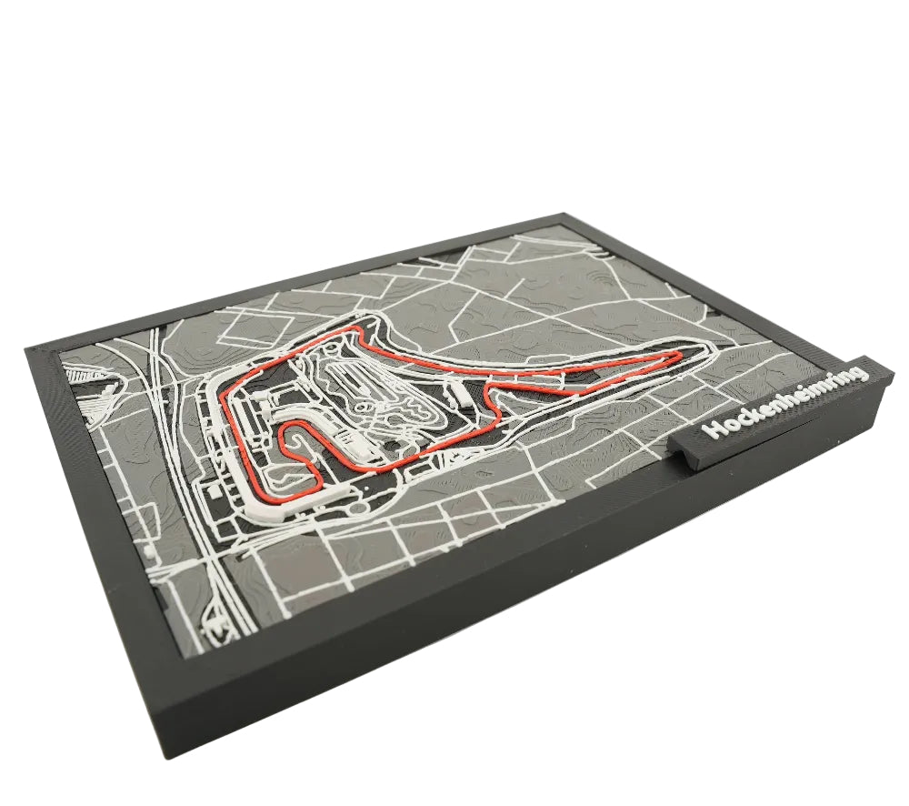 3D Hockenheimring Track Map | Framed Formula 1 Poster and Raace Track Wall Art Gift