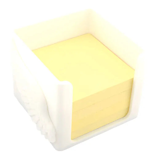 Angel wing sticky note holder front view desk organizer