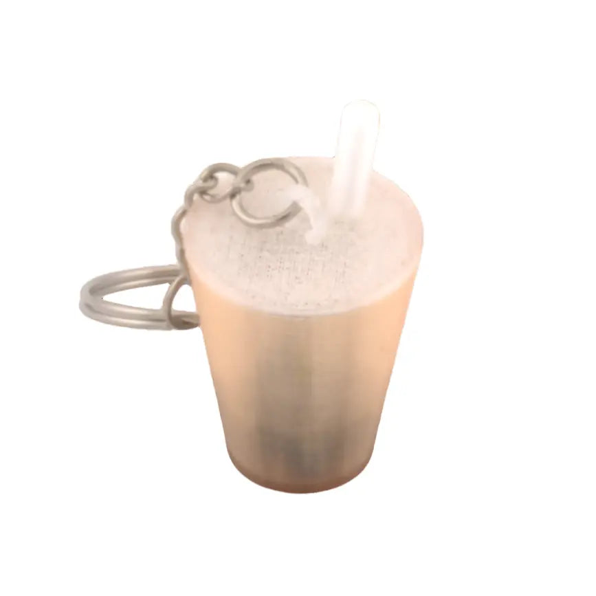Boba tea keychain miniature drink cup with bouncing pearls