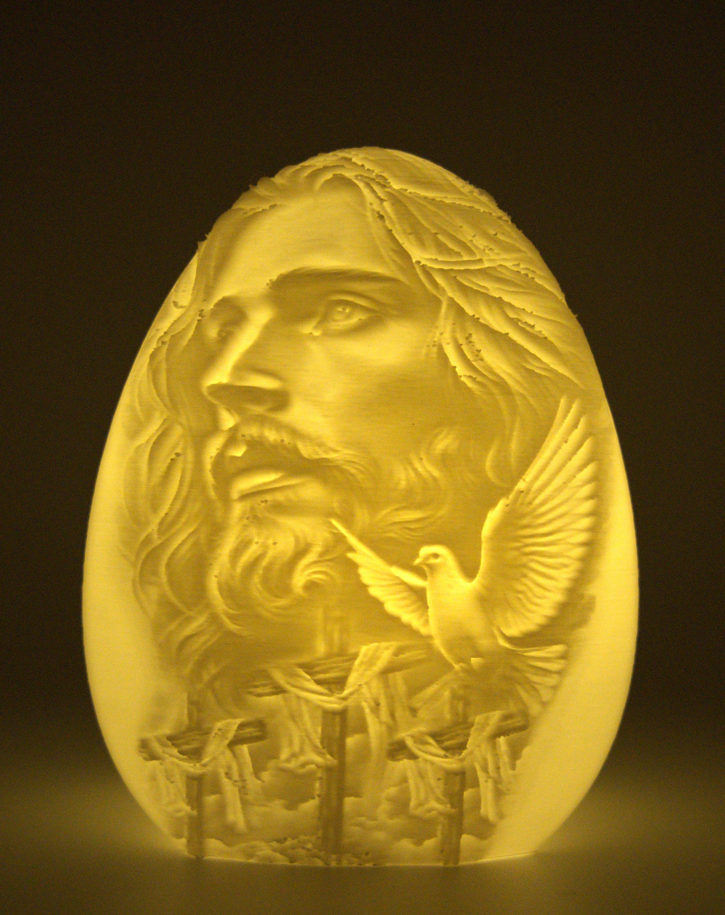 Jesus Night Light Egg – Christian Home Decor | Faith Gift for Her or Him | Easter Sympathy Religious Art | 3D Lithophane Lamp USA Made