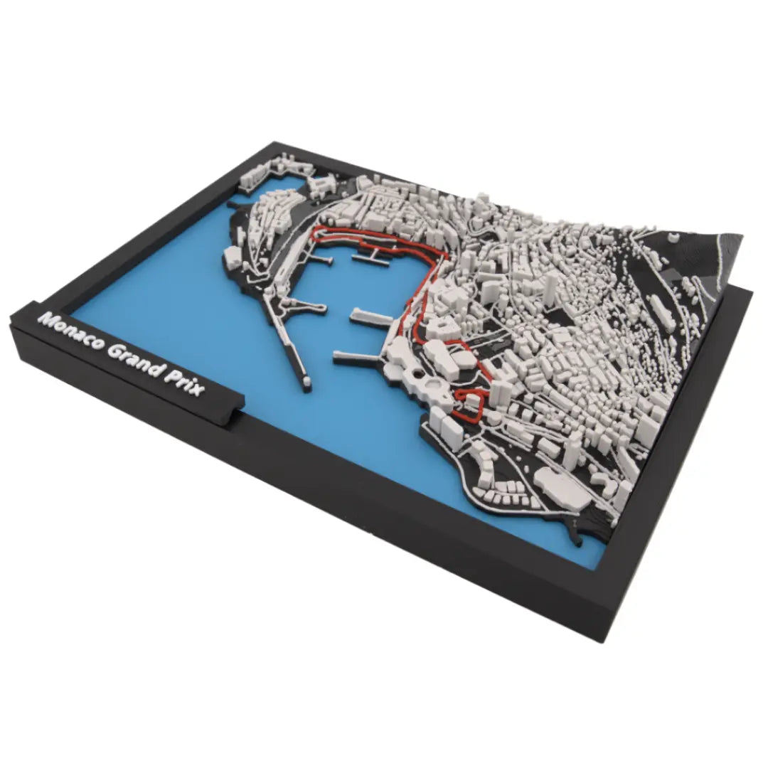 Monaco Grand Prix 3D track map side angle framed circuit model