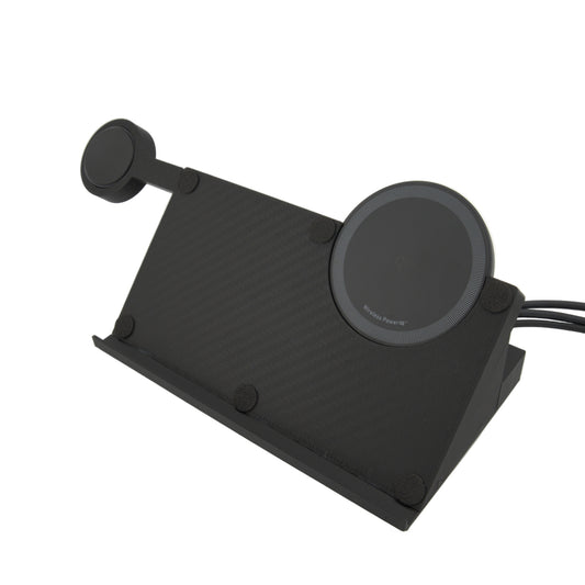 Sancticraft™ 3-in-1 Z Fold 7 Charing Stand with Carbon Fiber pattern (Charge Phone + Watch + Earbuds)