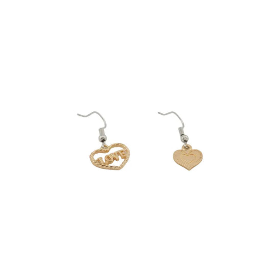 Gold-toned heart dangle earrings