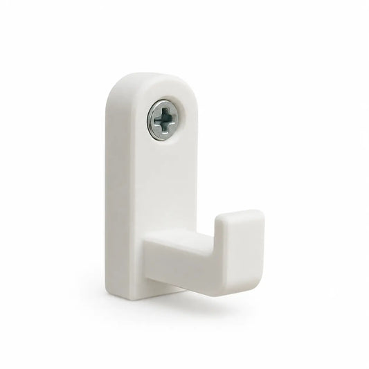Minimal Wall Hook - White Screw-Mounted Coat and Towel Hook Sancticraft