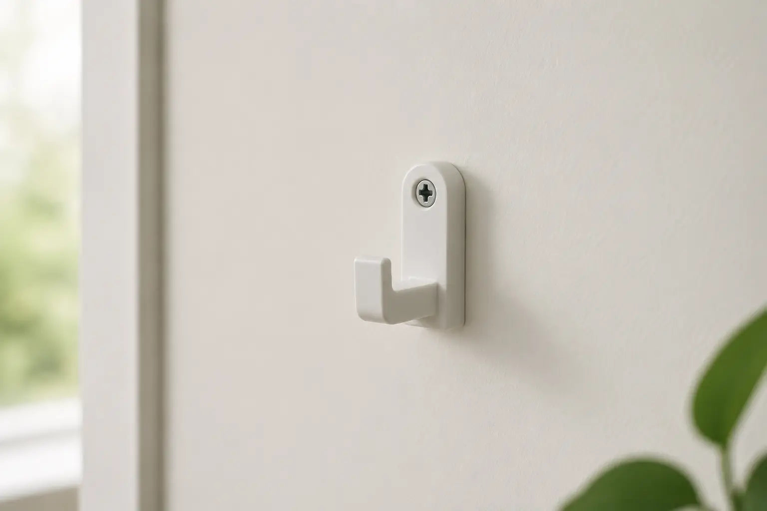 Minimal Wall Hook - White Screw-Mounted Coat and Towel Hook Sancticraft