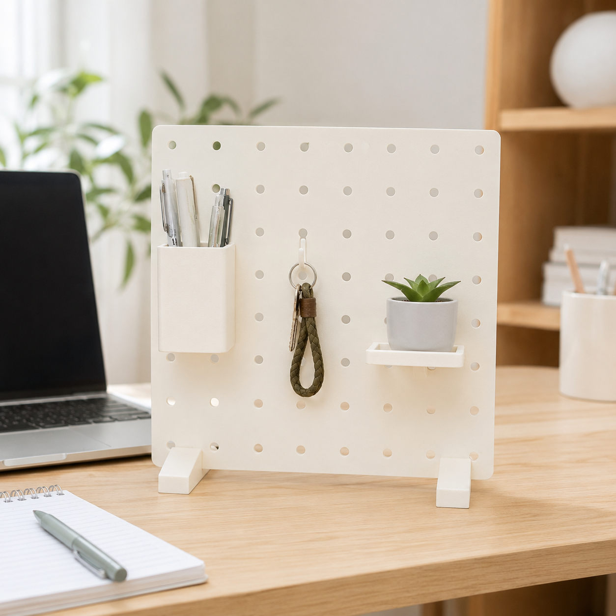 9" x 9" Desktop Pegboard Display with Stand - Organizer Panel