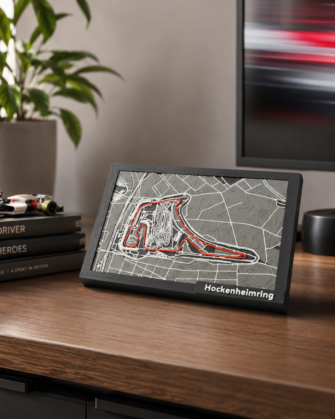 3D Hockenheimring Track Map | Framed Formula 1 Poster and Raace Track Wall Art Gift