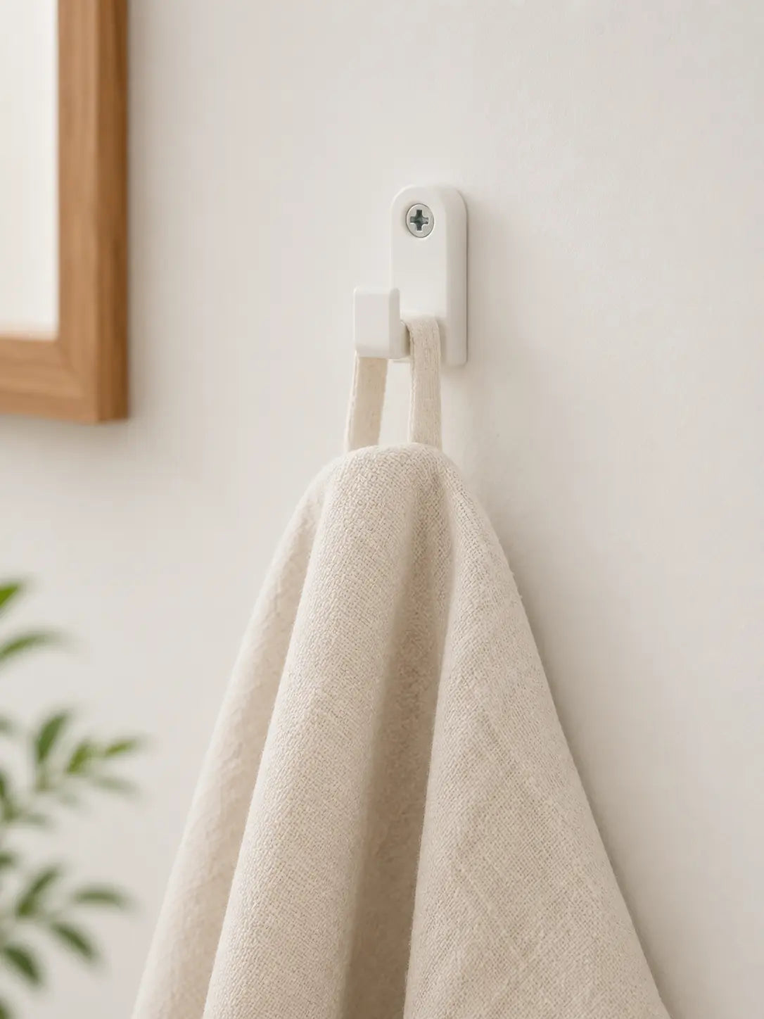 Minimal Wall Hook - White Screw-Mounted Coat and Towel Hook Sancticraft