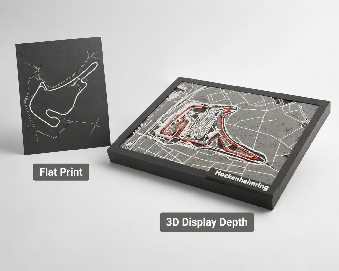 3D Hockenheimring Track Map | Framed Formula 1 Poster and Raace Track Wall Art Gift