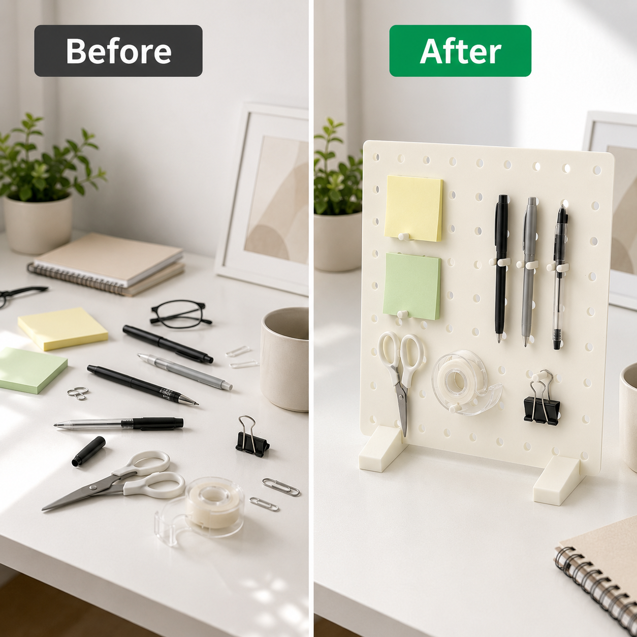 9" x 9" Desktop Pegboard Display with Stand - Organizer Panel