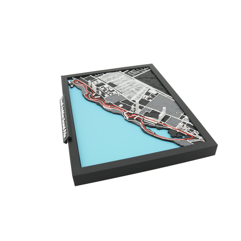 Saudi Arabian Grand Prix 3D Track Map – Layered Jeddah Corniche Circuit Model | Framed Motorsport Display Art (10" x 7")