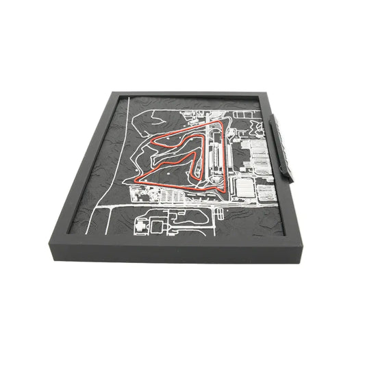 Bahrain International Circuit layered Formula racing track map close up