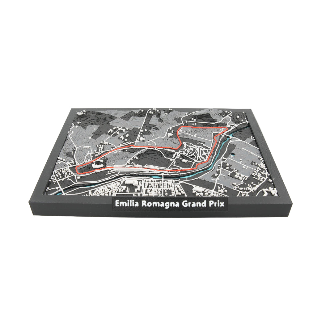 F1 Style Emilia Romagna Grand Prix 3D Track Map – Layered Topographic Racing Circuit Model | Desktop Decor for Motorsport Fans