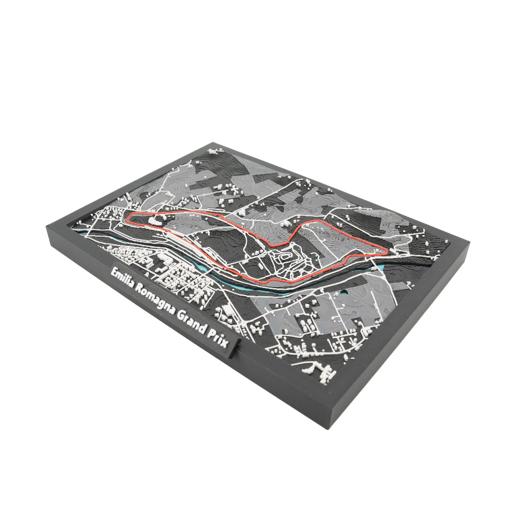 F1 Style Emilia Romagna Grand Prix 3D Track Map – Layered Topographic Racing Circuit Model | Desktop Decor for Motorsport Fans