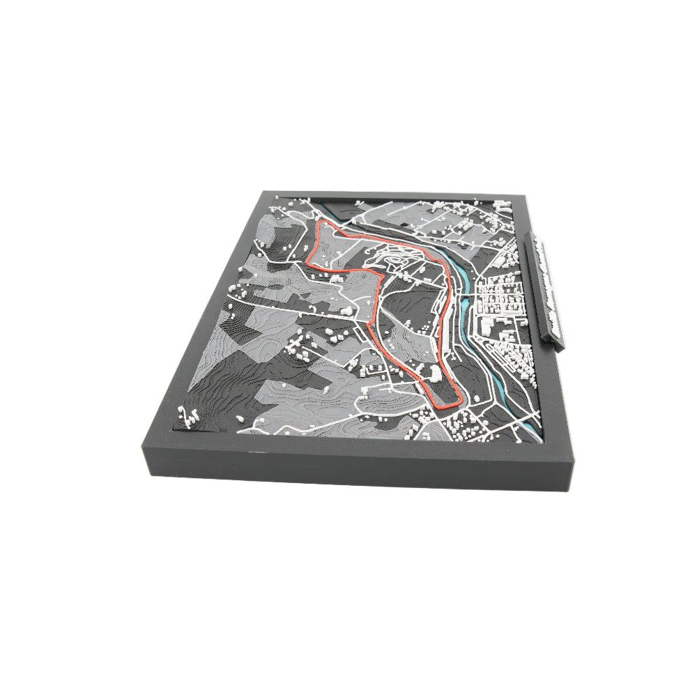 F1 Style Emilia Romagna Grand Prix 3D Track Map – Layered Topographic Racing Circuit Model | Desktop Decor for Motorsport Fans