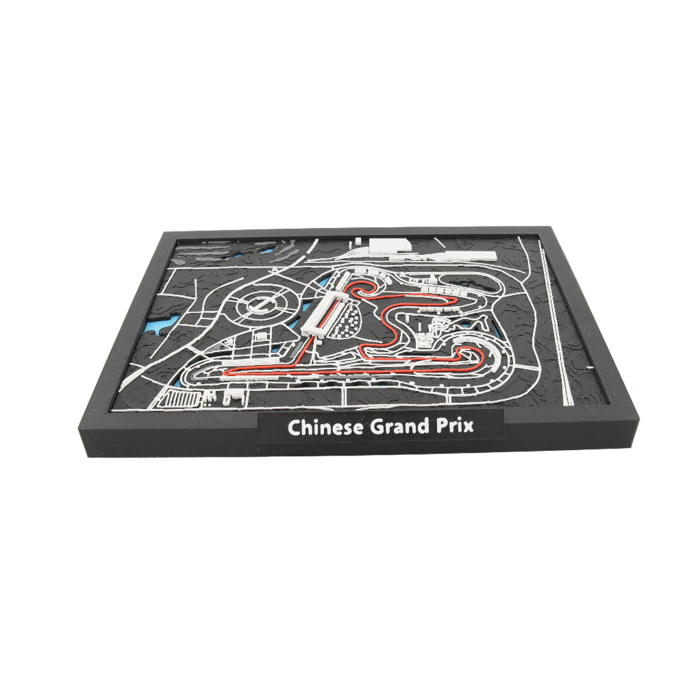 Chinese Grand Prix 3D Circuit Map Model - Layered Track Sculpture for Desk and Wall Display - Motorsport Fan Decor and Gift