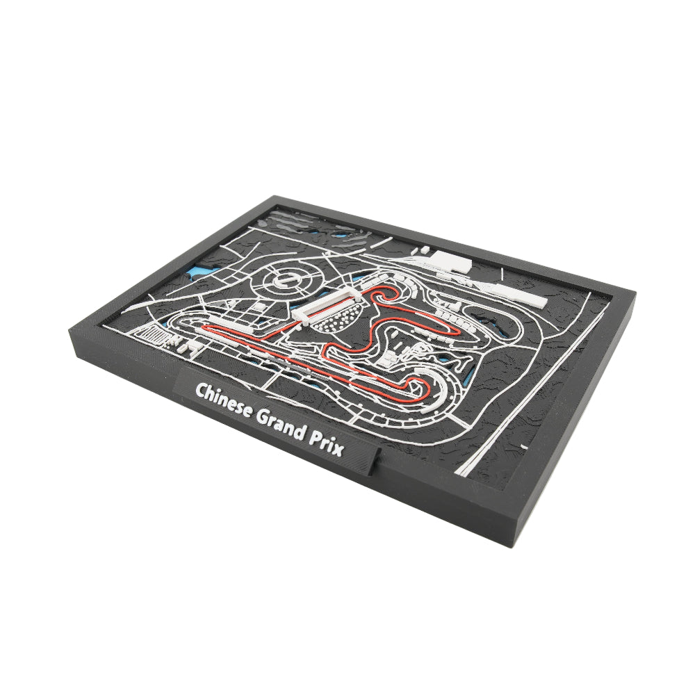 Chinese Grand Prix 3D Circuit Map Model - Layered Track Sculpture for Desk and Wall Display - Motorsport Fan Decor and Gift