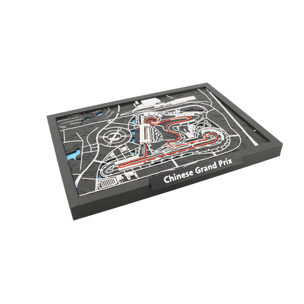 Chinese Grand Prix 3D Circuit Map Model - Layered Track Sculpture for Desk and Wall Display - Motorsport Fan Decor and Gift