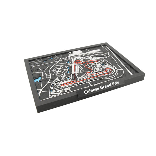 Chinese Grand Prix 3D Circuit Map Model - Layered Track Sculpture for Desk and Wall Display - Motorsport Fan Decor and Gift