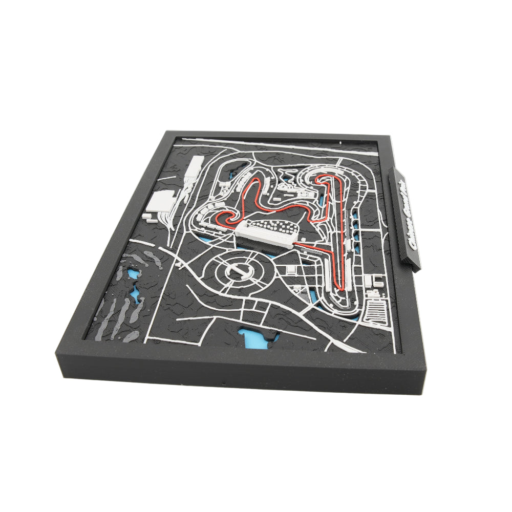 Chinese Grand Prix 3D Circuit Map Model - Layered Track Sculpture for Desk and Wall Display - Motorsport Fan Decor and Gift