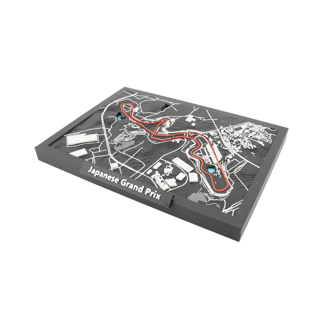 Japanese Grand Prix 3D Track Map Display - Layered Topographic Racing Circuit Model Decor and Collector Gift - Desktop or Wall Art