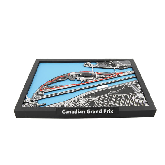 Canadian Grand Prix 3D Circuit Map - Layered Track Artwork and Desk Decor - Miniature Race Circuit Model in Framed Display (7-1/4 x 5-5/16)