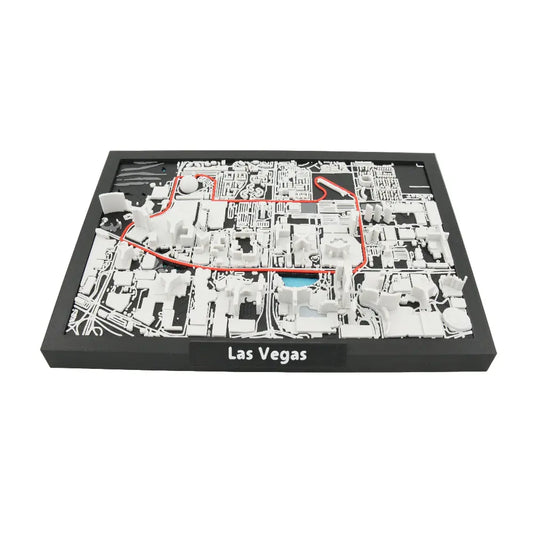 Las Vegas Grand Prix highlighted street circuit skyline model