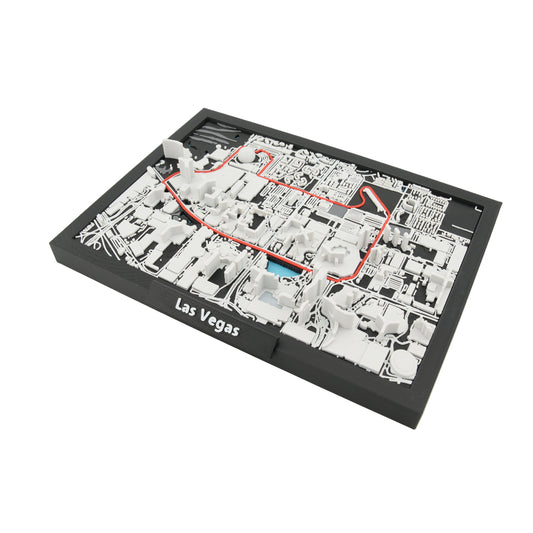 Las Vegas 3D Race Track City Map – Miniature Skyline Model with Highlighted Street Circuit Route