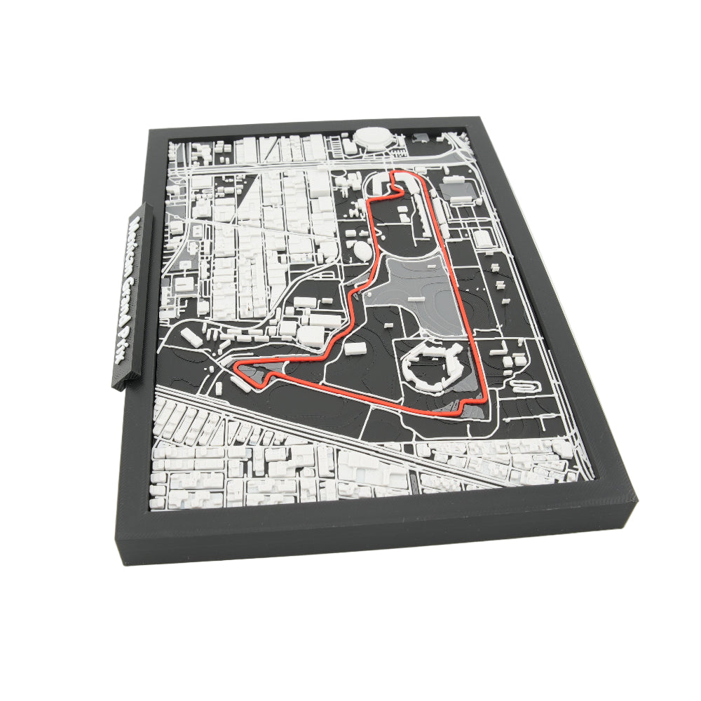 Mexican Grand Prix 3D Circuit Map - Layered Miniature Track Model and Modern Desk Decor | Framed Race Circuit Artwork