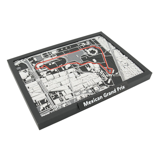 Mexican Grand Prix 3D Circuit Map - Layered Miniature Track Model and Modern Desk Decor | Framed Race Circuit Artwork