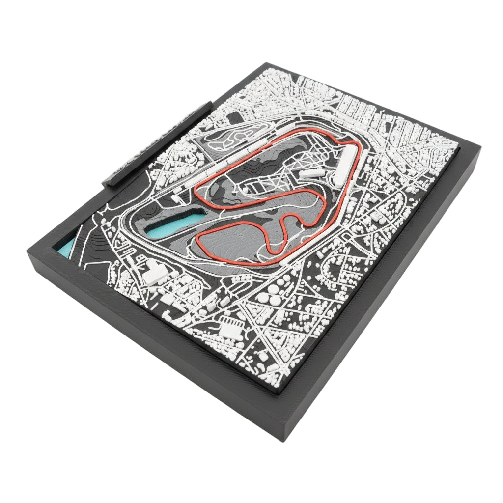 Brazilian Grand Prix 3D Track Map Model - Layered Topographic Racing Circuit Art and Desk Display | São Paulo Motorsport Decor