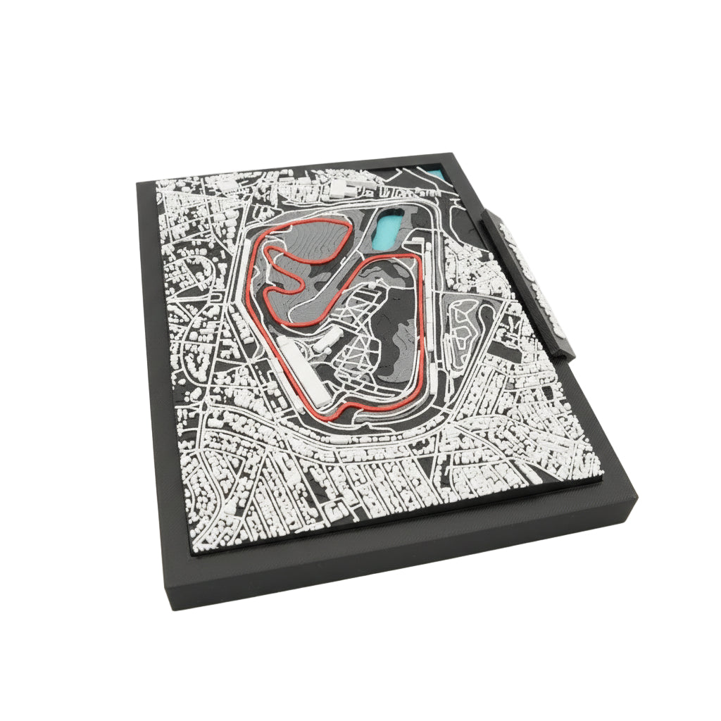 Brazilian Grand Prix 3D Track Map Model - Layered Topographic Racing Circuit Art and Desk Display | São Paulo Motorsport Decor