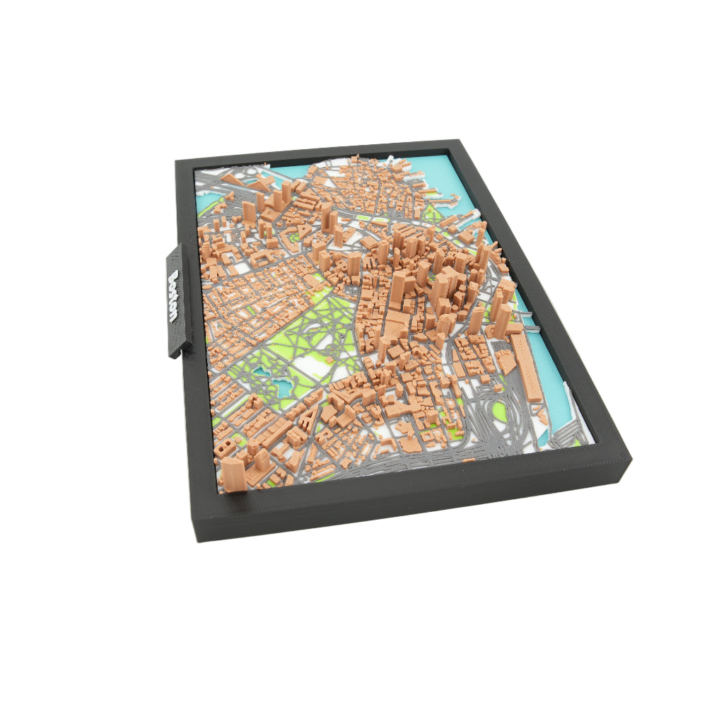 3D Boston Skyline Map | Framed Wall Art | Miniature City Model | Boston Decor & Gift | Architectural Cityscape