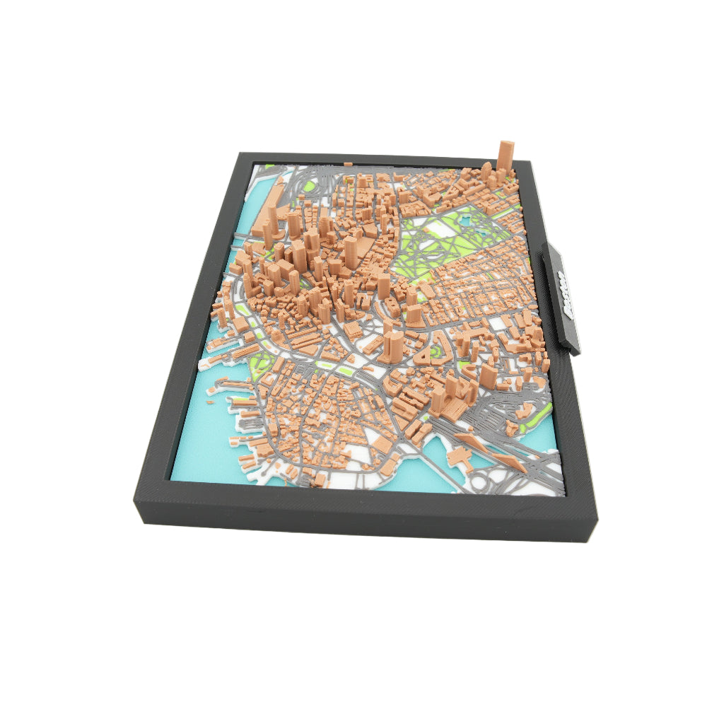 3D Boston Skyline Map | Framed Wall Art | Miniature City Model | Boston Decor & Gift | Architectural Cityscape