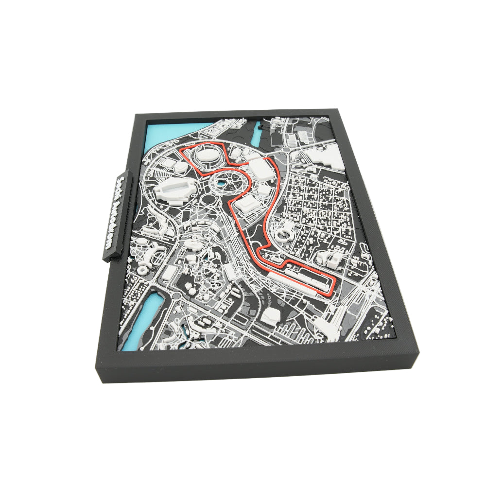 Sochi Autodrom 3D Circuit Map Decor – Layered Track Model with Highlighted Racing Line and Framed Display for Motorsport Fans
