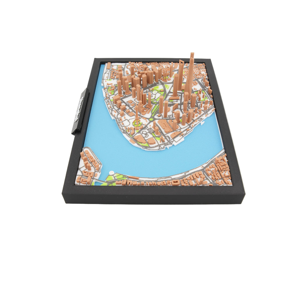 Shanghai 3D Downtown City Map – Framed Miniature Skyline Model | Architectural Cityscape Desk and Wall Decor | 7 x 5 Inch Display