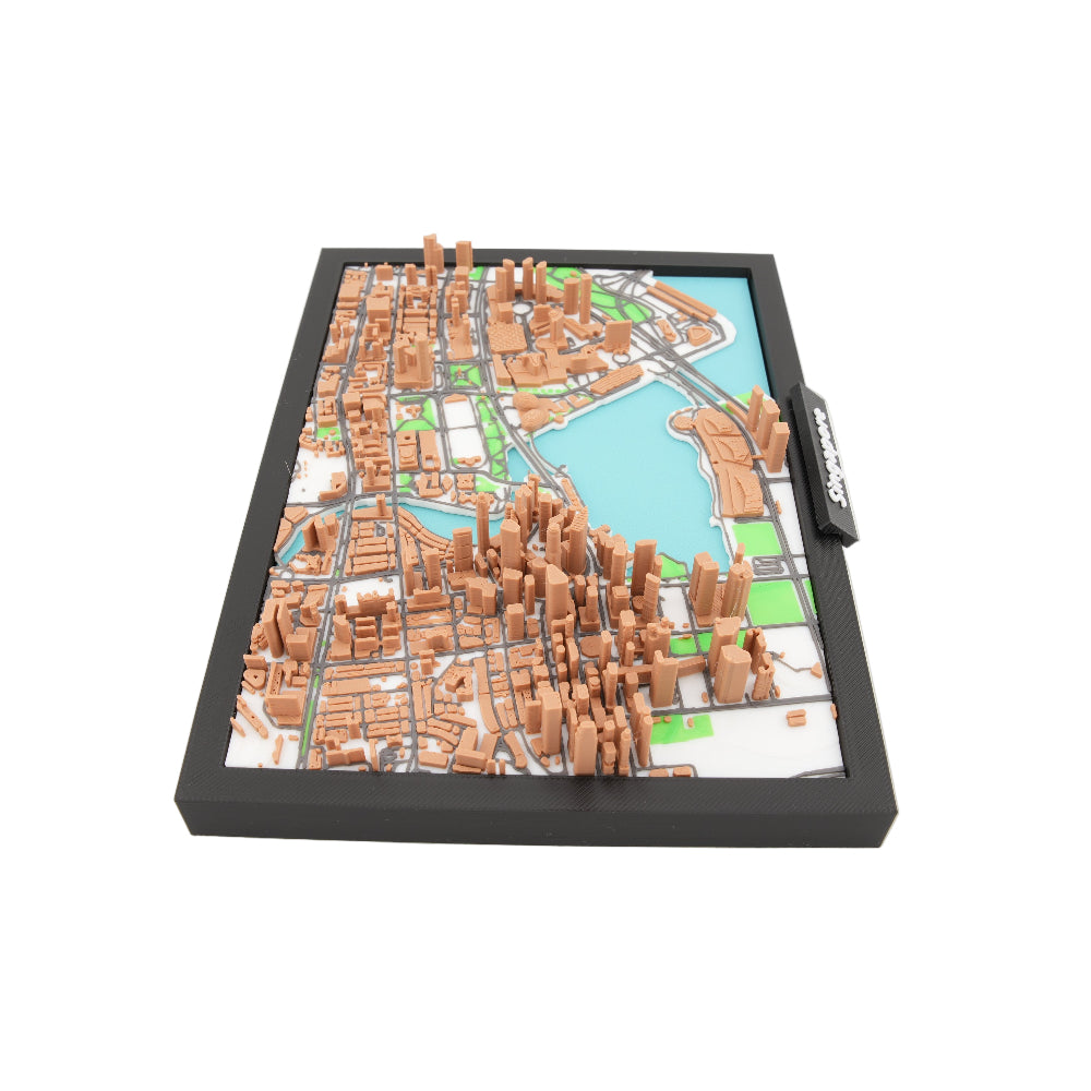 Singapore 3D Downtown City Map – Framed Miniature Skyline Model | Architectural Cityscape Desk and Wall Decor