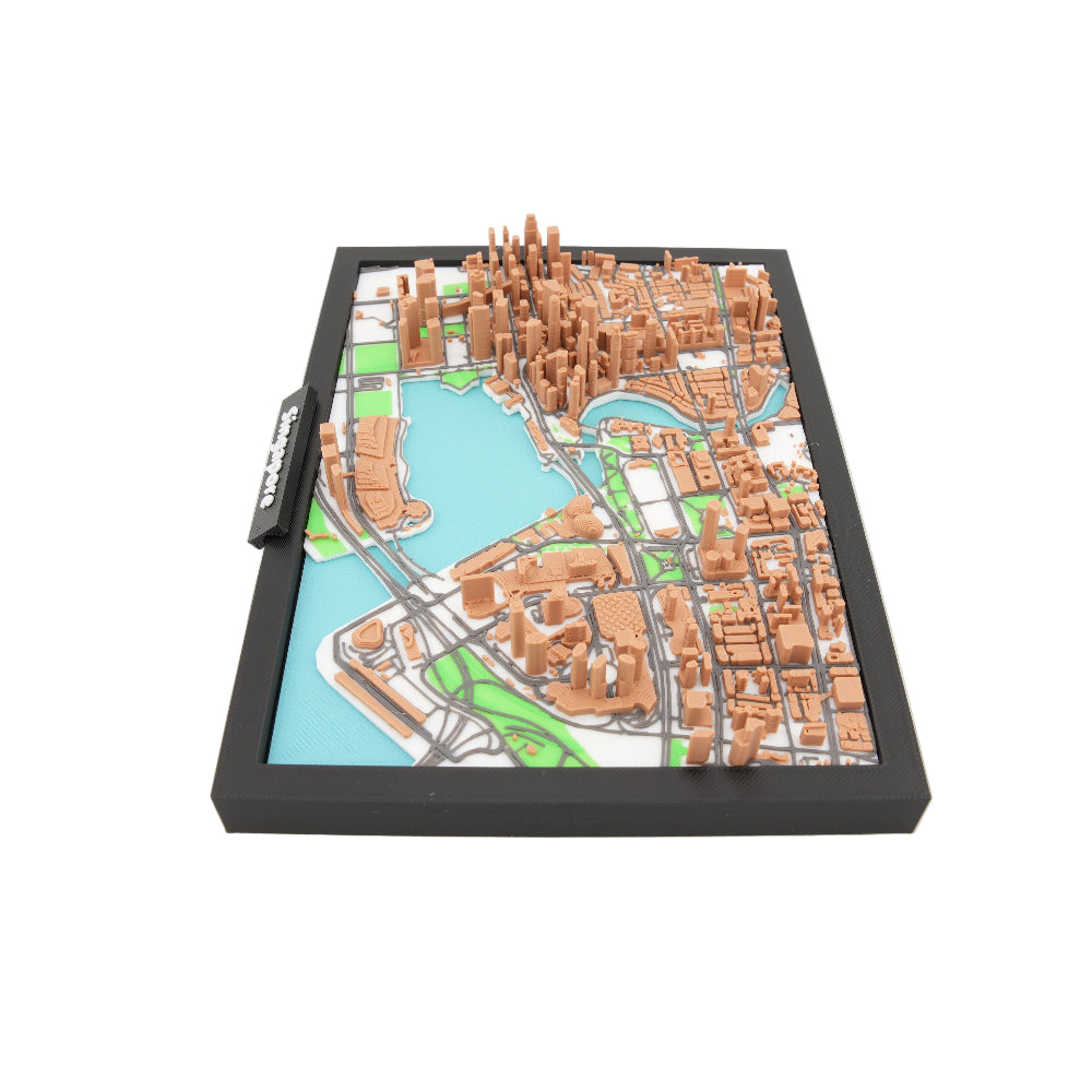 Singapore 3D Downtown City Map – Framed Miniature Skyline Model | Architectural Cityscape Desk and Wall Decor