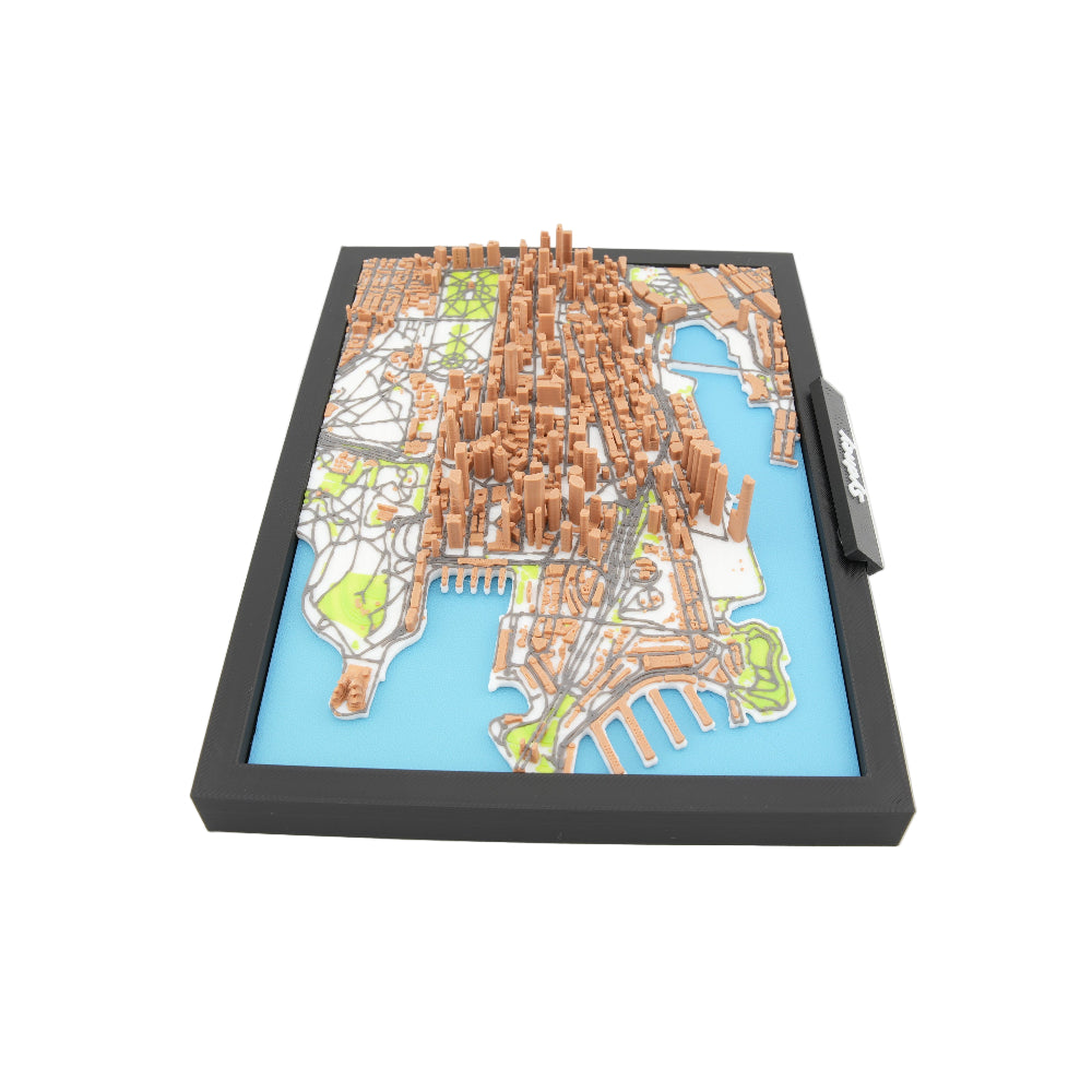 Sydney 3D City Map – Framed Miniature Skyline Model | Detailed Topographic Cityscape | Desk and Wall Art Decor