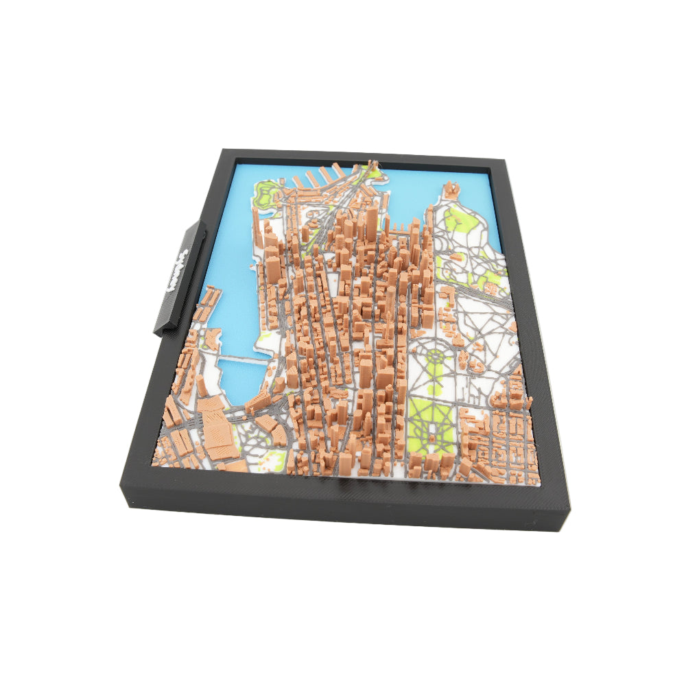 Sydney 3D City Map – Framed Miniature Skyline Model | Detailed Topographic Cityscape | Desk and Wall Art Decor